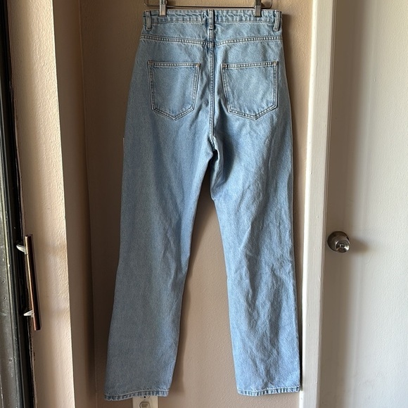 NWT BOOHOO Graffiti Print Ripped Knee Straight Leg Jeans - Picture 12 of 14